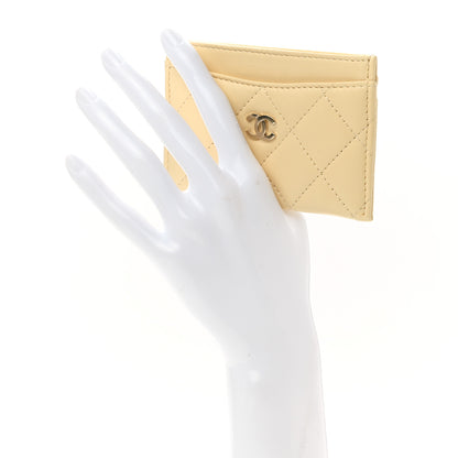 Chanel Lambskin Quilted Card Holder Yellow 2 of 9