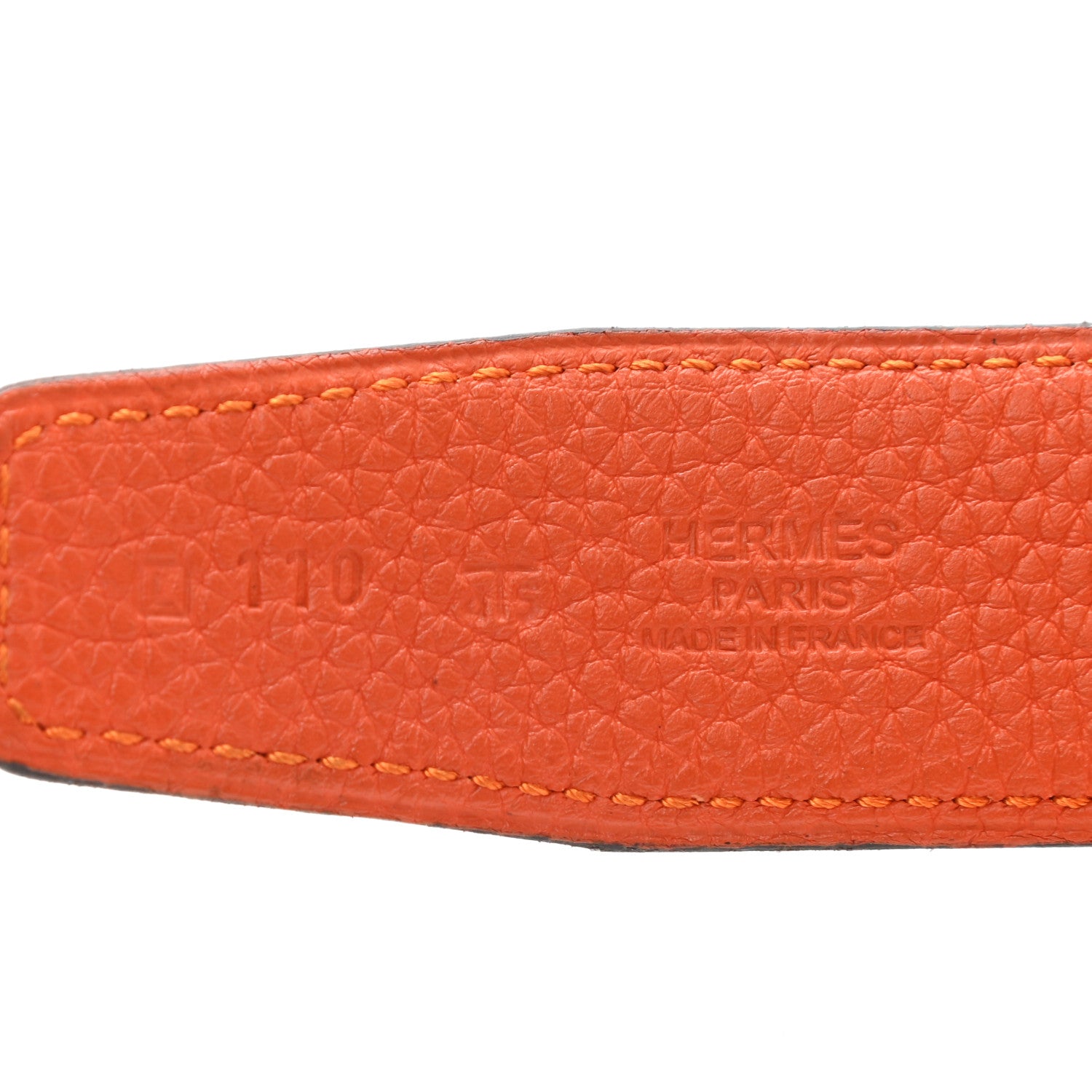 Hermes Box Togo 32mm H Belt 110 Black Orange 5 of 6