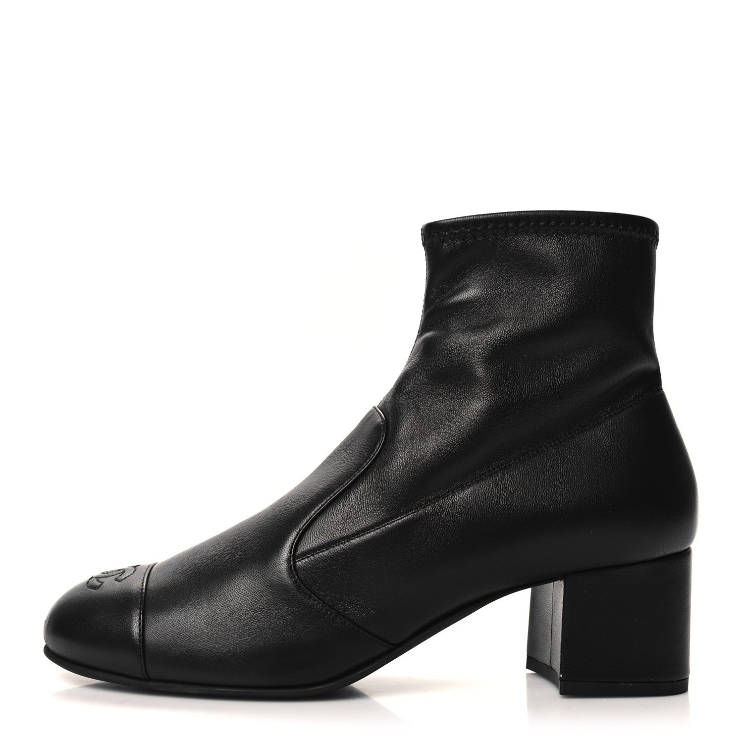 Chanel Stretch Lambskin Cap Toe CC Short Boots 41 Black 1 of 8