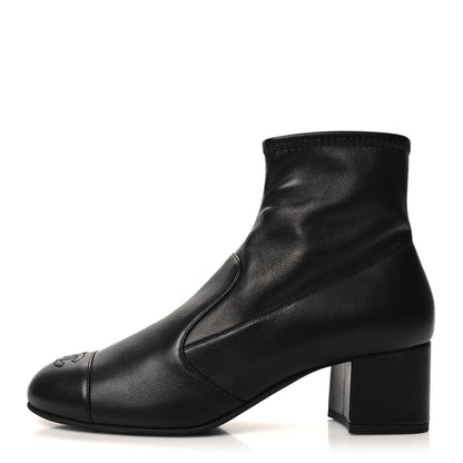 Chanel Stretch Lambskin Cap Toe CC Short Boots 41 Black 1 of 8