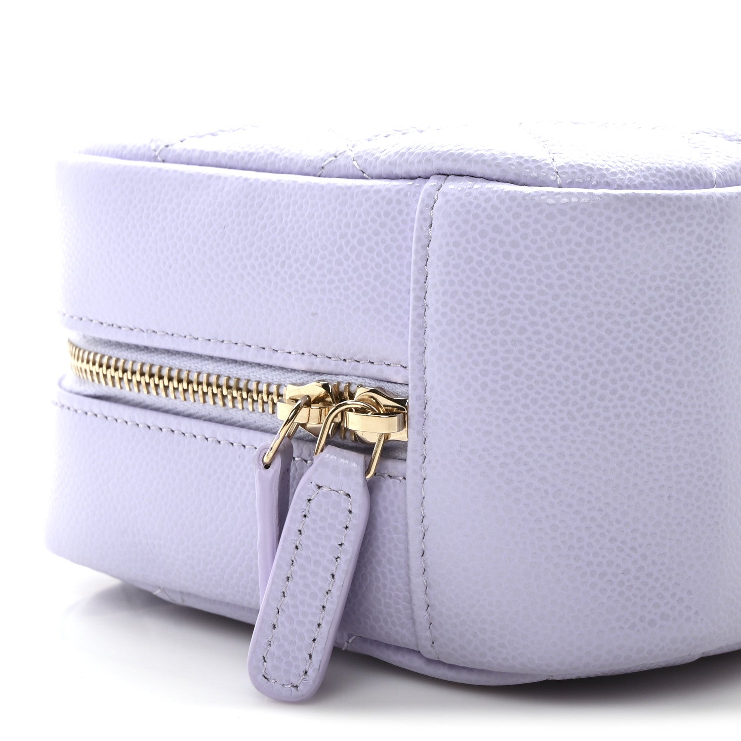 Chanel Caviar Quilted Medium Curvy Pouch Cosmetic Case Light Purple 9 of 11