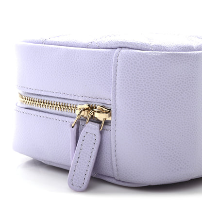 Chanel Caviar Quilted Medium Curvy Pouch Cosmetic Case Light Purple 9 of 11