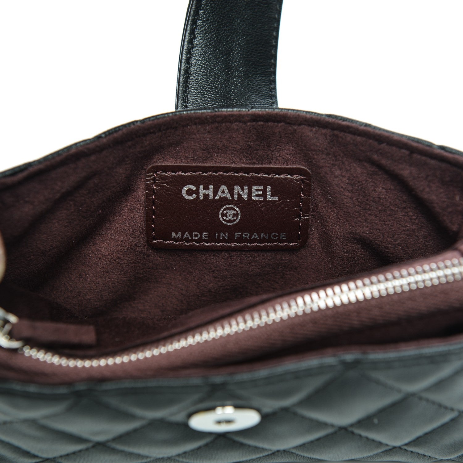 Chanel Lambskin Quilted Mini Phone Holder Clutch Black 6 of 7