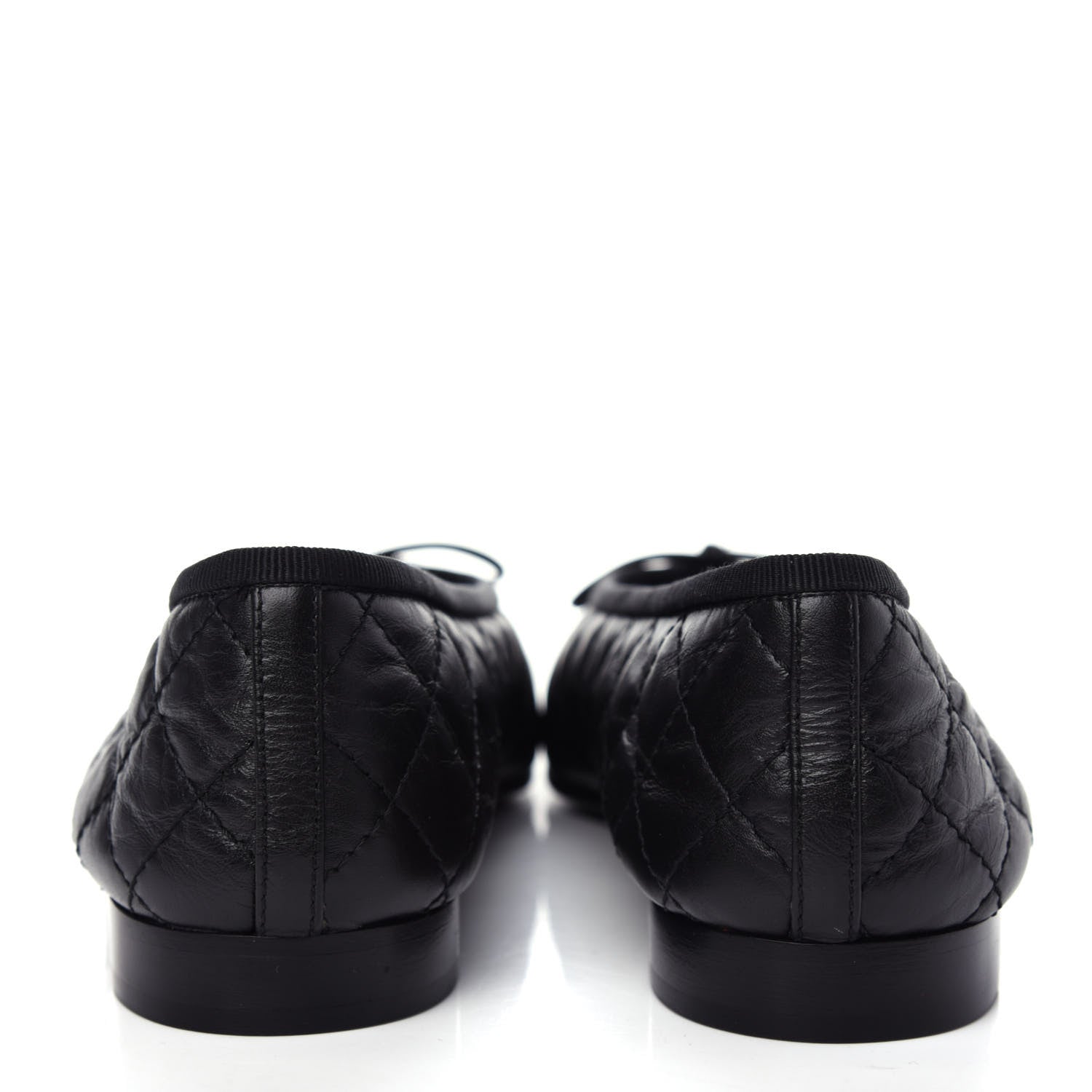 Chanel Aged Calfskin Quilted Cap Toe Ballerina Flats 39.5 Black 7 of 11