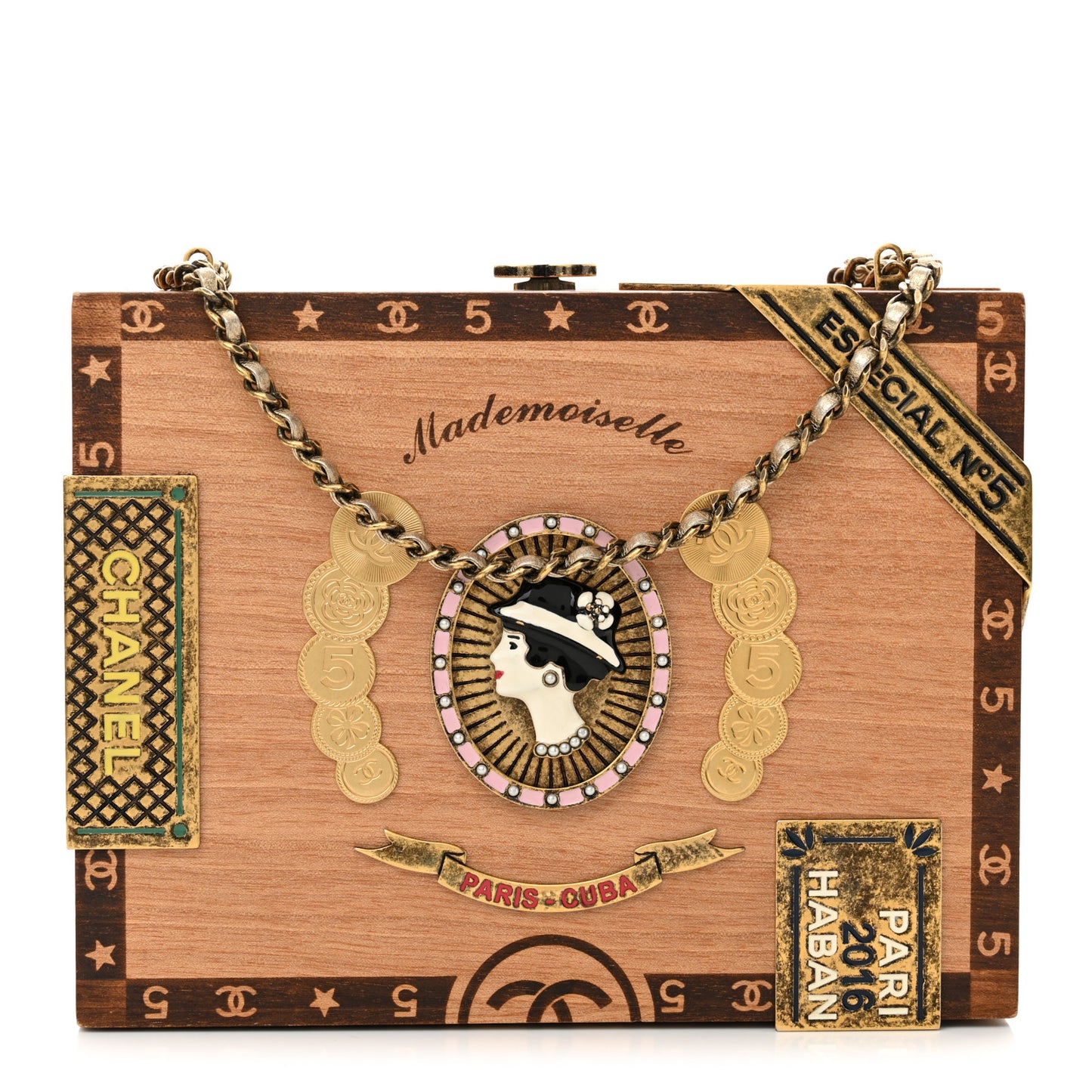 Wood Havana By Night Cigar Box Minaudiere Brown