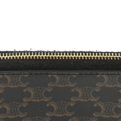 Celine Triomphe Canvas Logo Coin and Card Pouch With Hook Black 7 of 8
