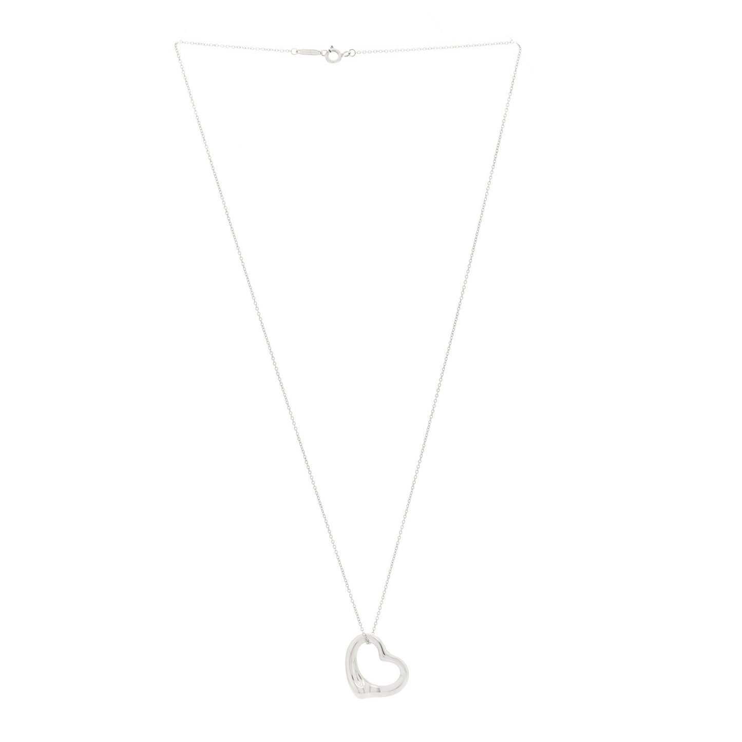 Sterling Silver 22mm Elsa Peretti Open Heart Pendant Necklace