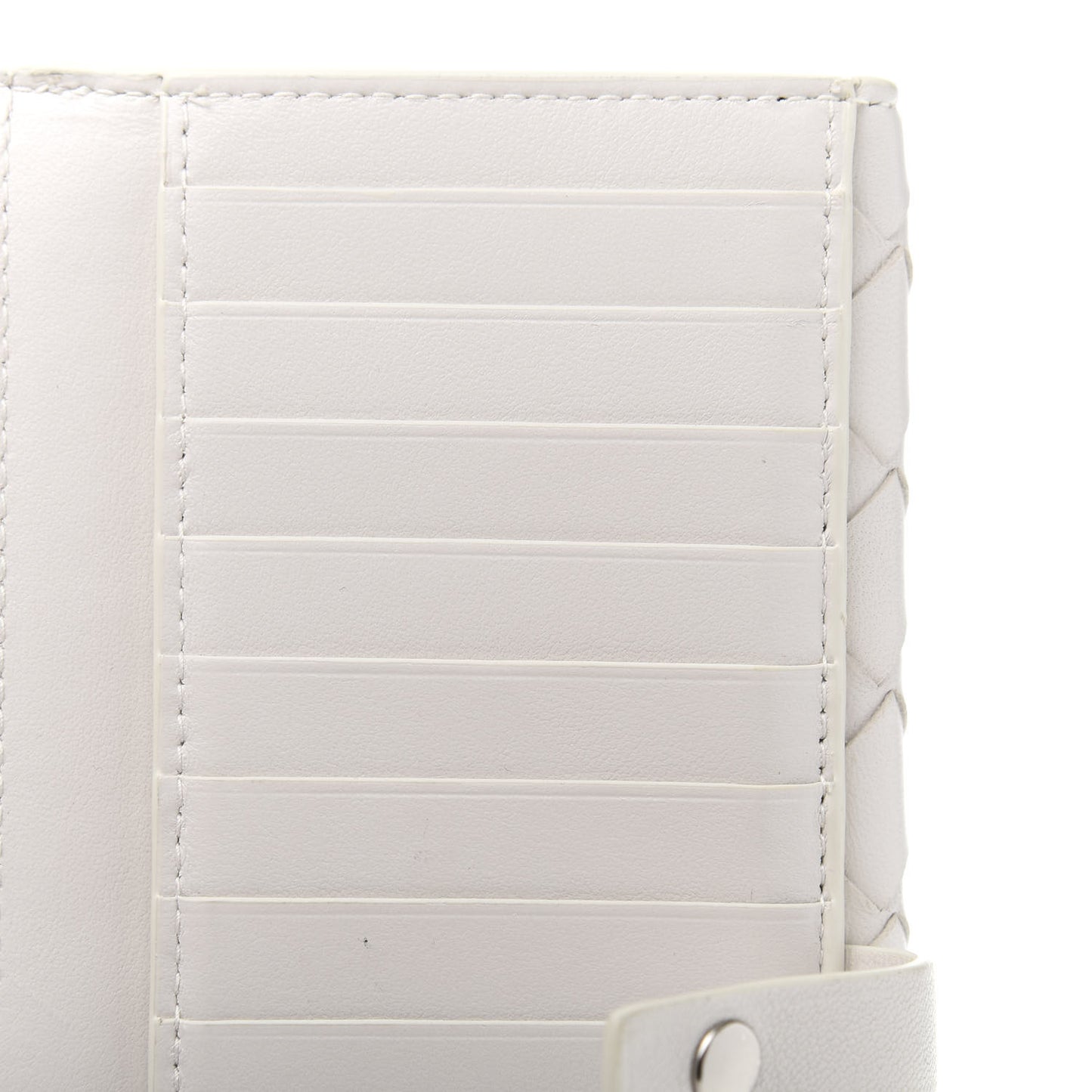 Nappa Intrecciato Continental Snap Wallet White
