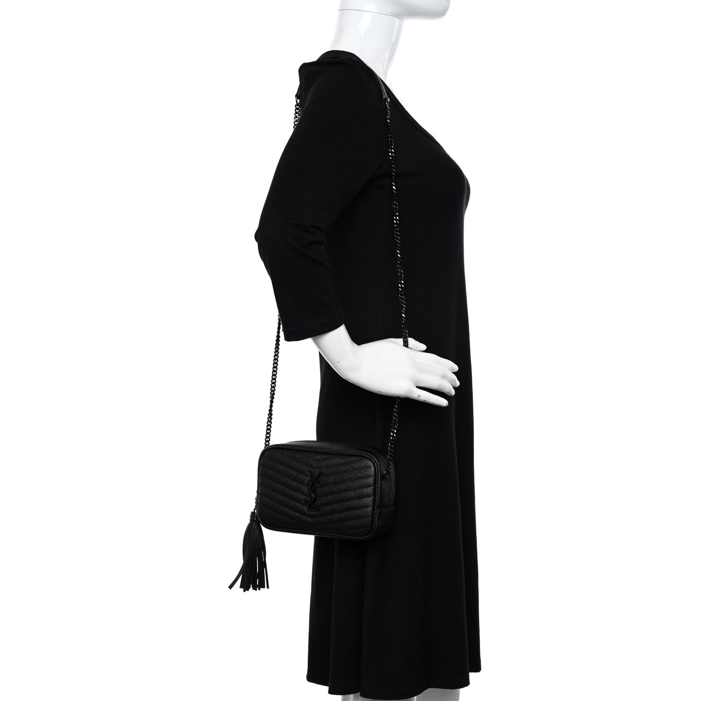 Grain De Poudre Matelasse Monochrome Monogram Mini Lou Camera Bag Black