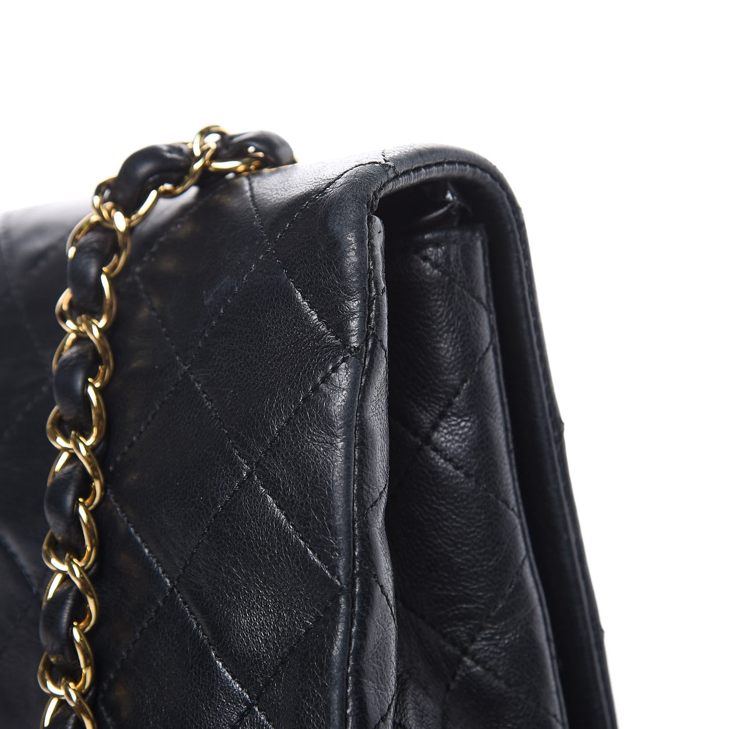 Lambskin Quilted Small Single Flap Black