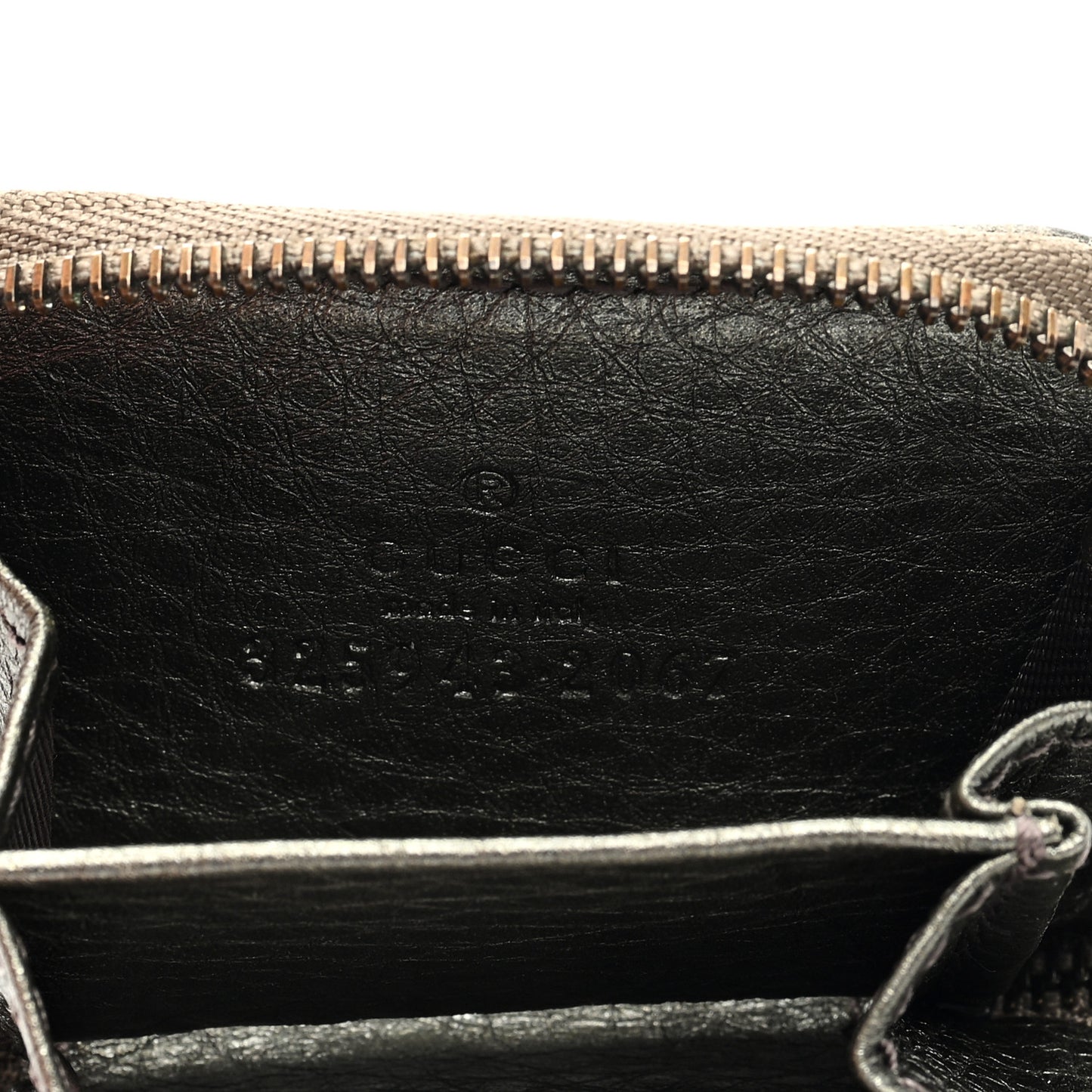 Metallic Pebbled Calfskin Soho Coin Purse Key Ring Sasso