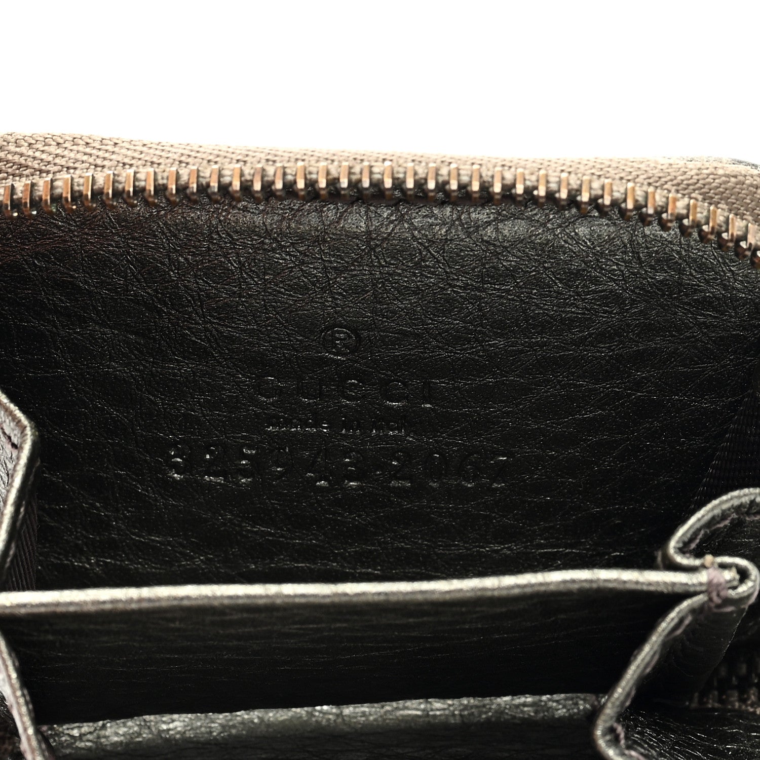 Gucci Metallic Pebbled Calfskin Soho Coin Purse Key Ring Sasso 6 of 6
