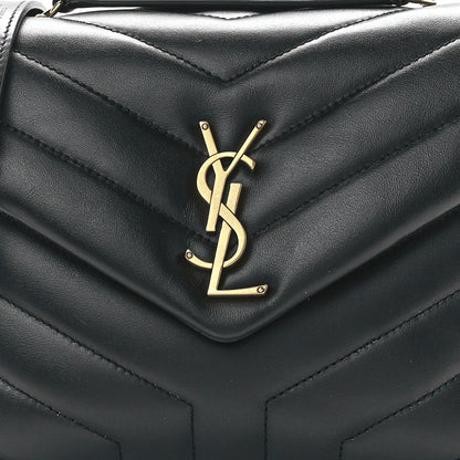 Saint Laurent Calfskin Y Quilted Monogram Small Loulou Chain Satchel Black 9 of 12