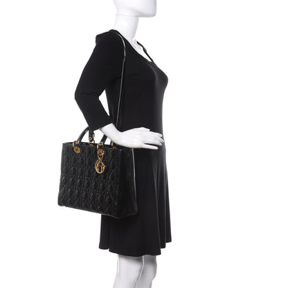 Christian Dior Patent Cannage Large Lady Dior Black 2 of 10