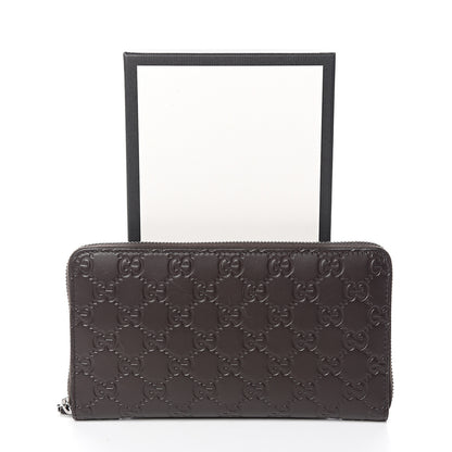 Gucci Guccissima Signature Zip Around Organizer Wallet Chocolate 7 of 7