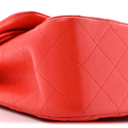 Chanel Caviar Quilted Jumbo Double Flap Red 9 of 12