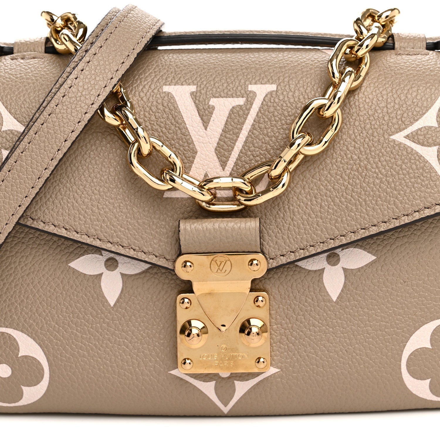 Louis Vuitton Empreinte Monogram Giant Pochette Metis East West Tourterelle Creme 7 of 9
