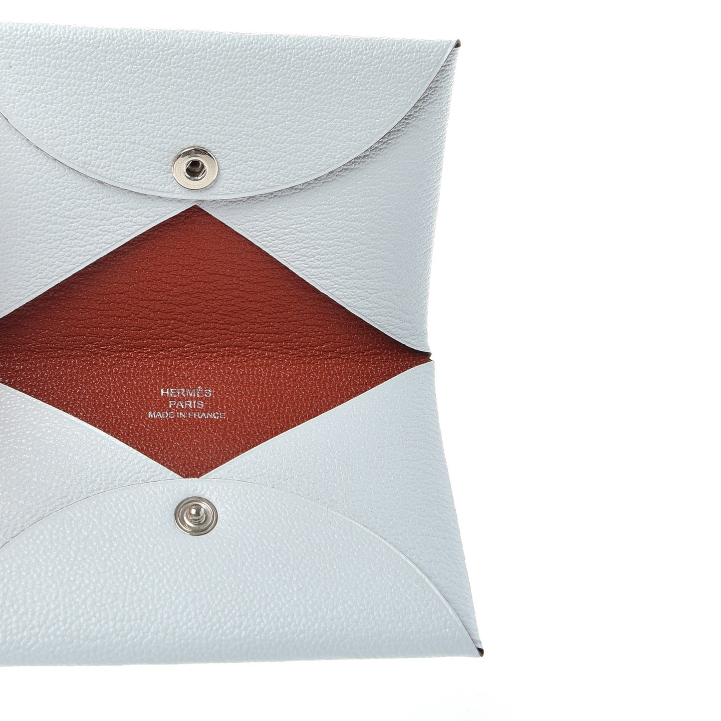 Chevre Mysore Verso Calvi Card Case Bleu Brume Brique