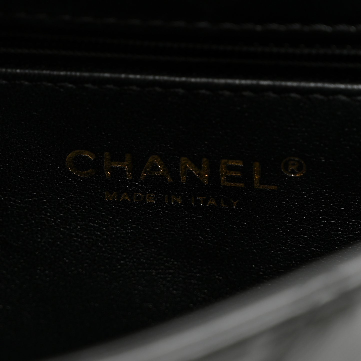 Shiny Lambskin Quilted Golden Links Top Handle Flap Black