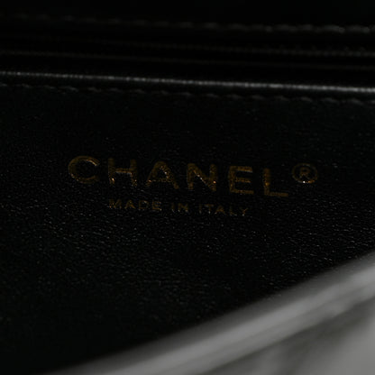 Chanel Shiny Lambskin Quilted Golden Links Top Handle Flap Black 6 of 10