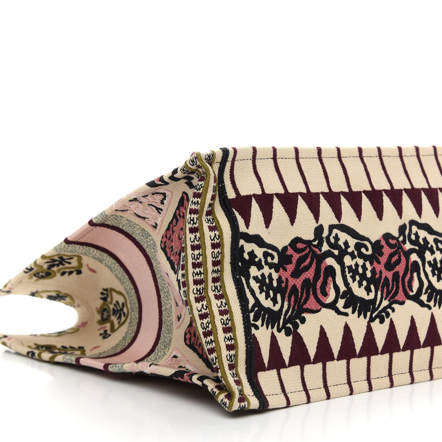 Christian Dior Canvas Embroidered Geometric Book Tote Multicolor 8 of 9