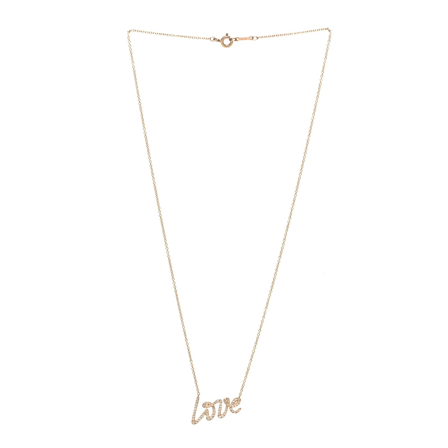 18K Rose Gold Diamond Small Paloma's Graffiti Love Pendant Necklace
