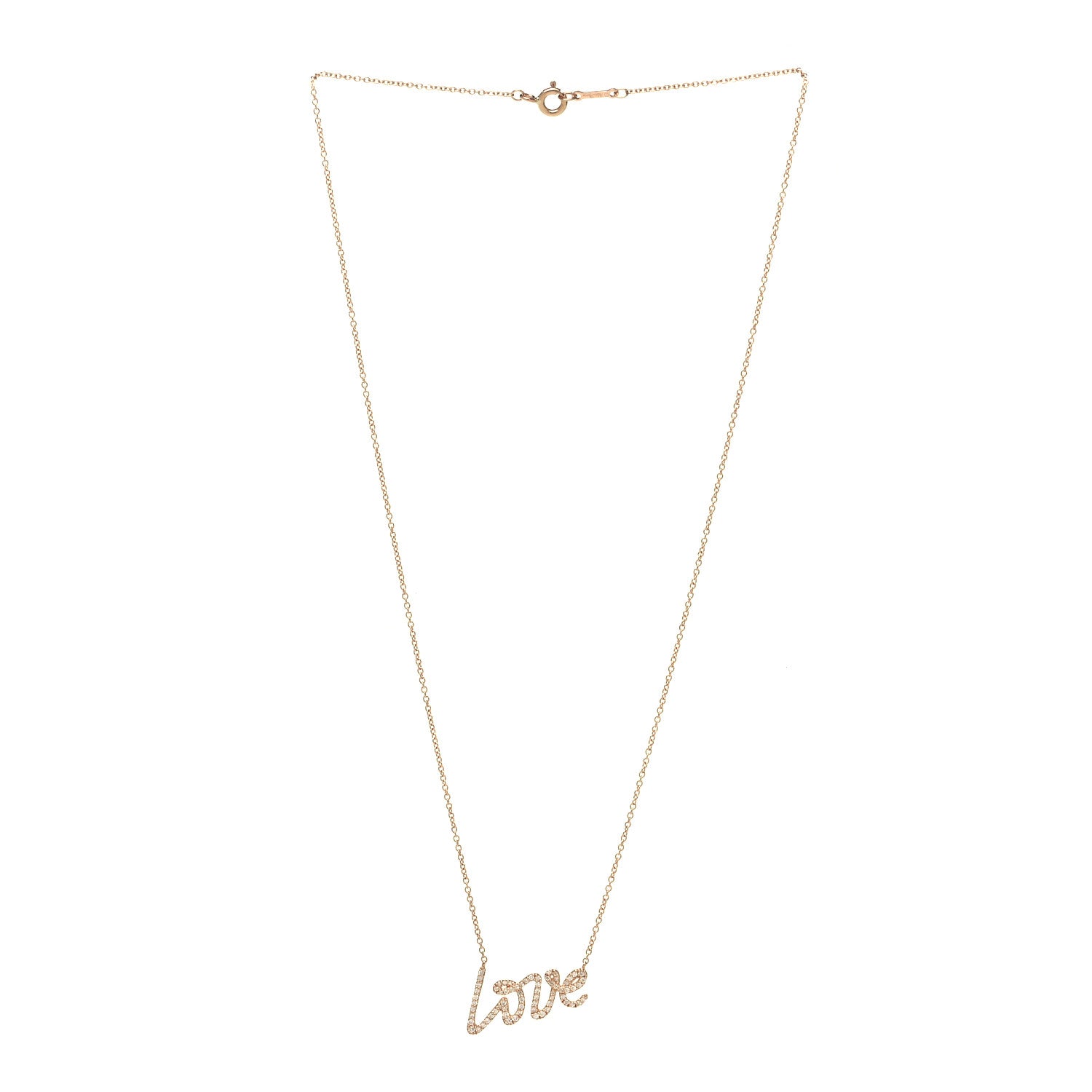 Tiffany 18K Rose Gold Diamond Small Paloma's Graffiti Love Pendant Necklace 3 of 6