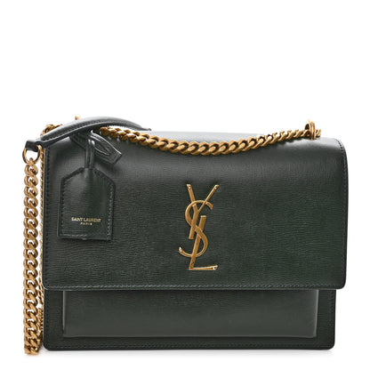 Saint Laurent Calfskin Medium Monogram Sunset New Vert Fonce 1 of 9