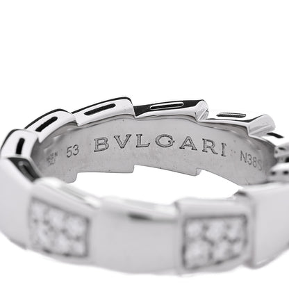 Bulgari 18K White Gold Diamond Serpenti Band Ring 53 6.5 4 of 7