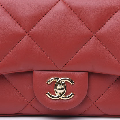Chanel Lambskin Quilted Small Easy Carry Flap Red 7 of 10