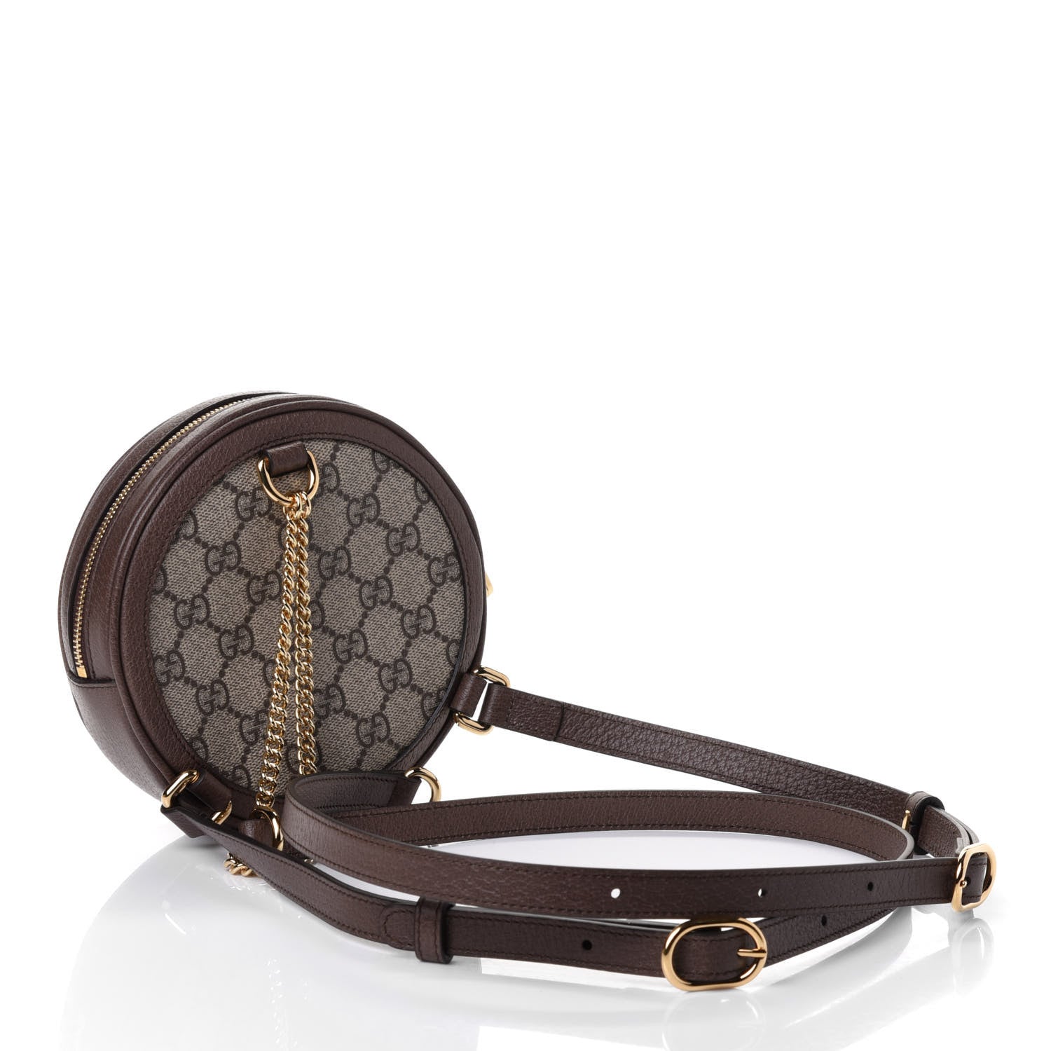 Gucci GG Supreme Monogram Web Mini Ophidia Round Backpack Brown 2 of 4