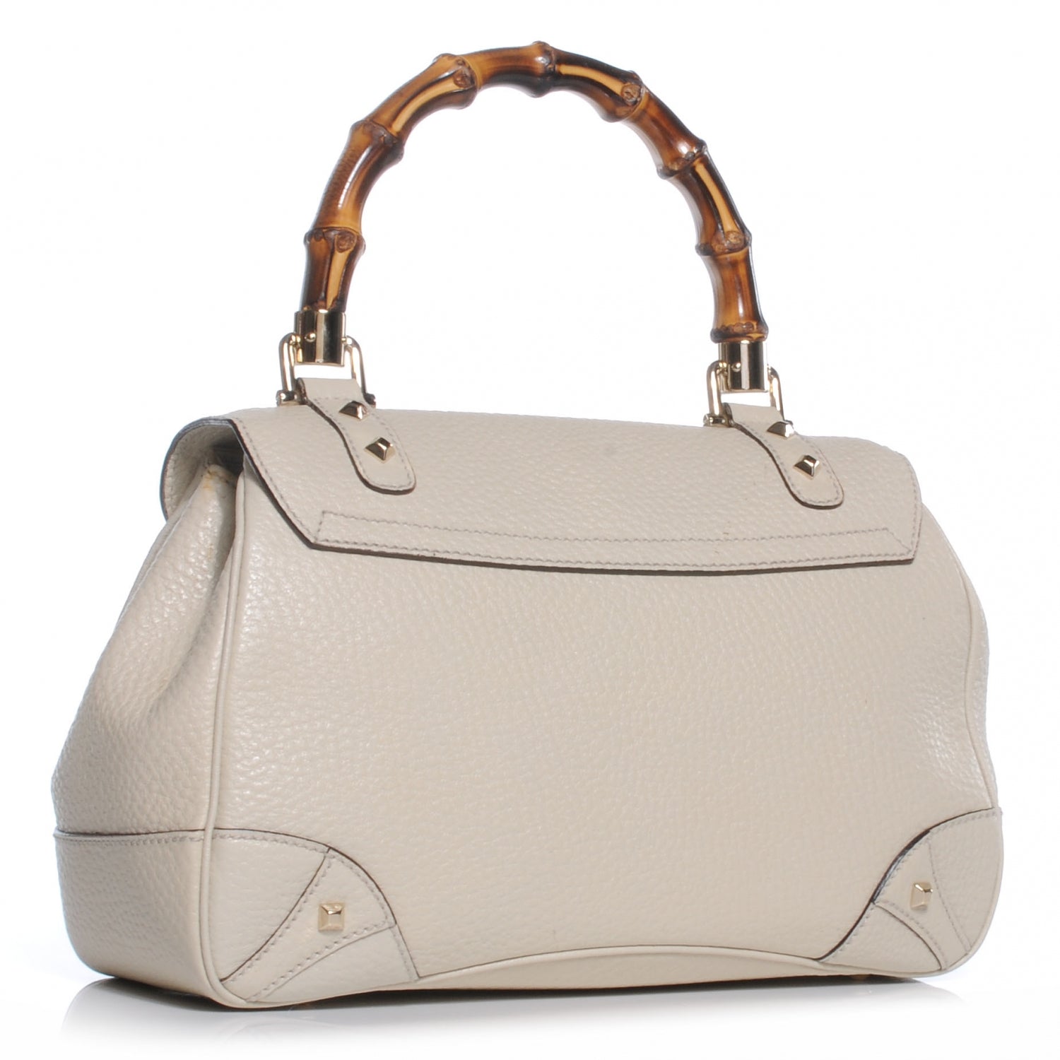 Gucci Leather Bamboo Top Handle Bag Ivory 3 of 7