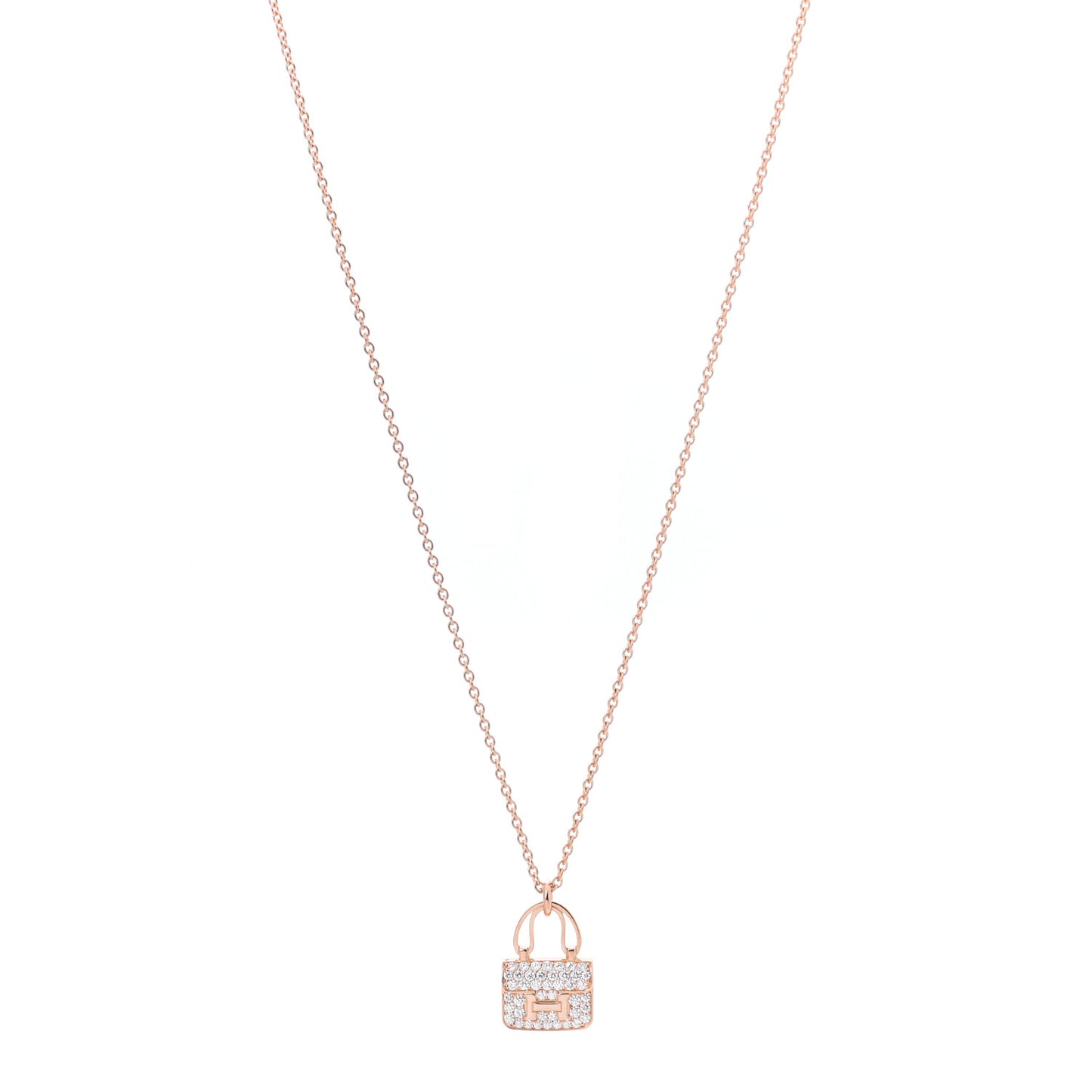 18K Rose Gold Diamond Constance Amulettes Pendant Necklace