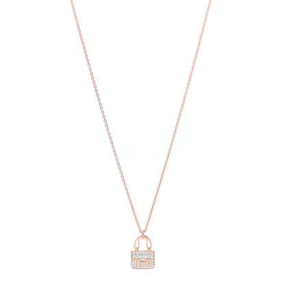 Hermes 18K Rose Gold Diamond Constance Amulettes Pendant Necklace 1 of 6