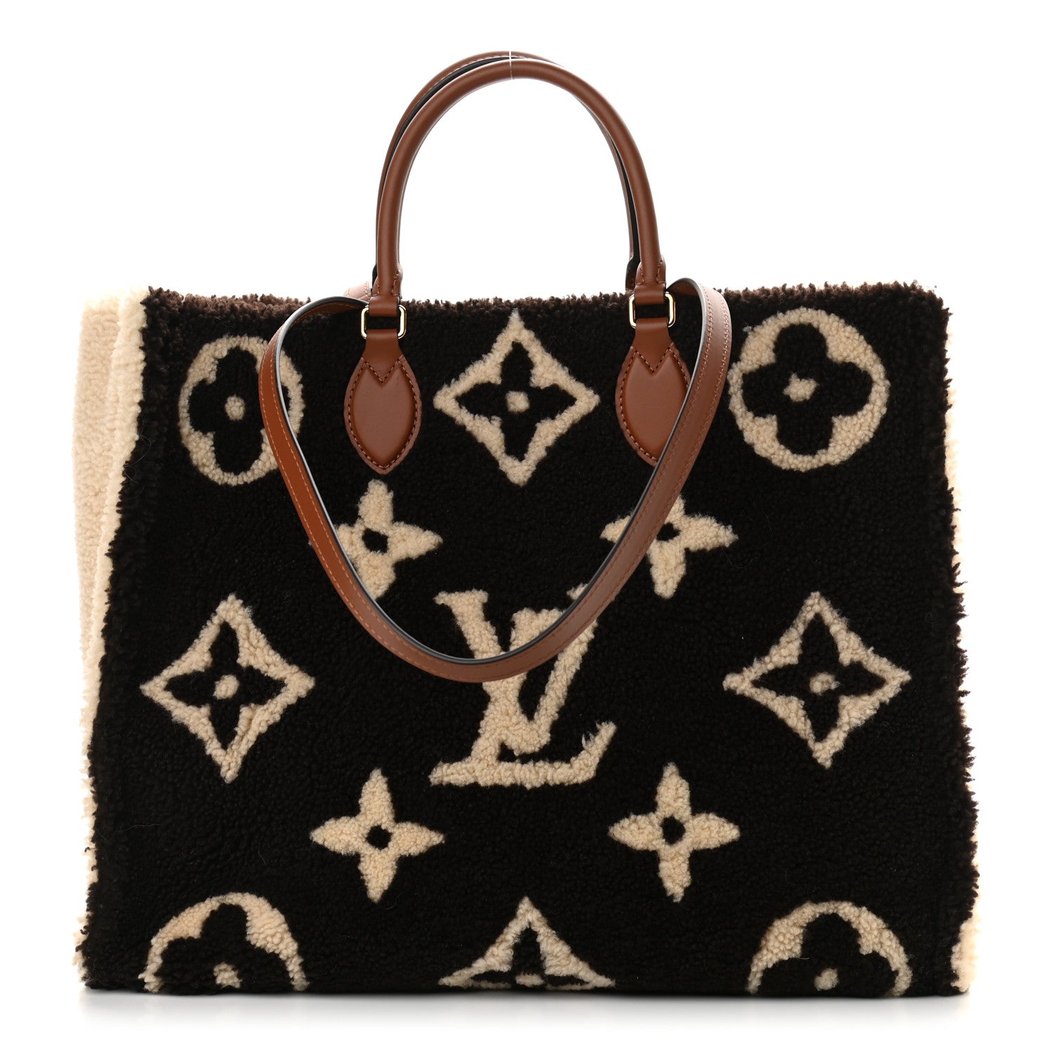 Louis Vuitton Shearling Monogram Giant Teddy Onthego GM Black White 1 of 10