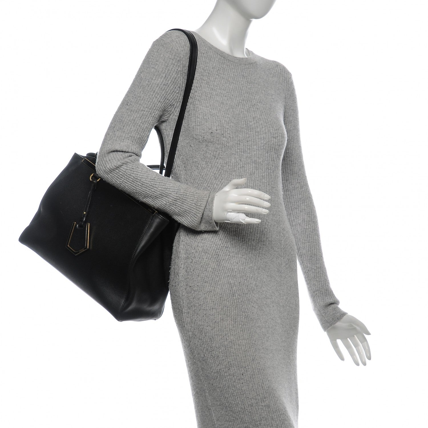 Fendi Vitello Elite Medium 2Jours Tote Black 2 of 6