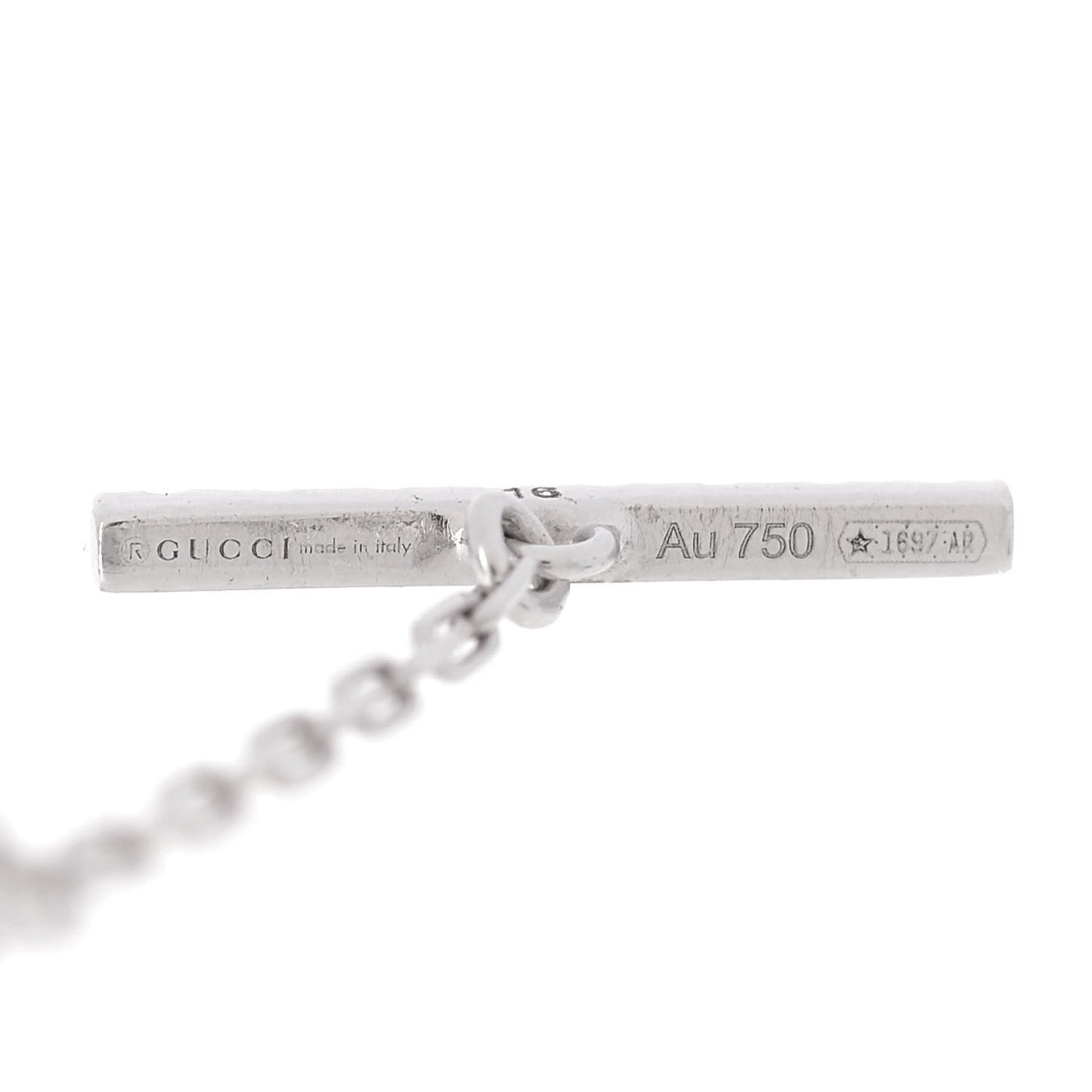 18K White Gold Diamond GG Running Bracelet 17