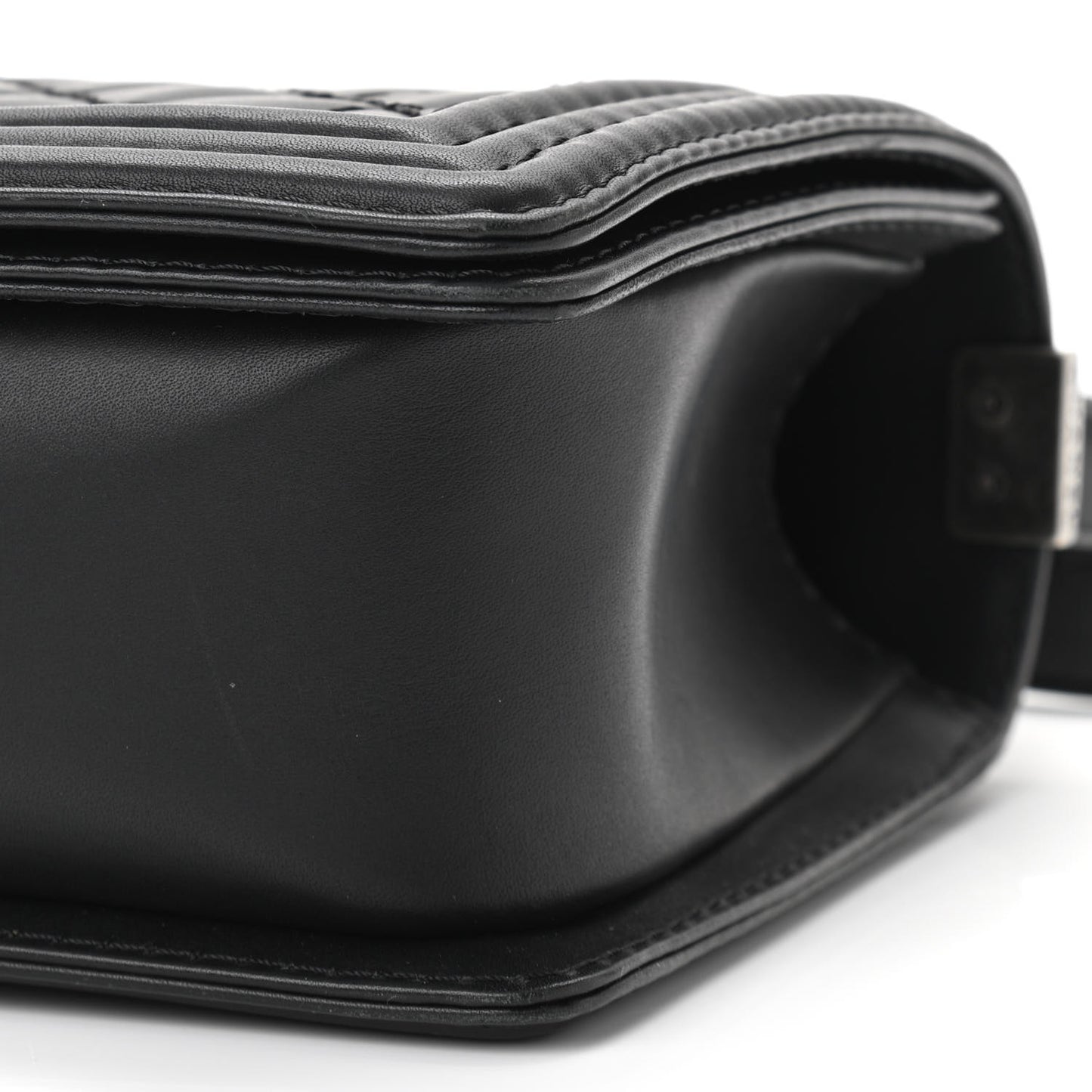 Lambskin Quilted Small Boy Flap Black