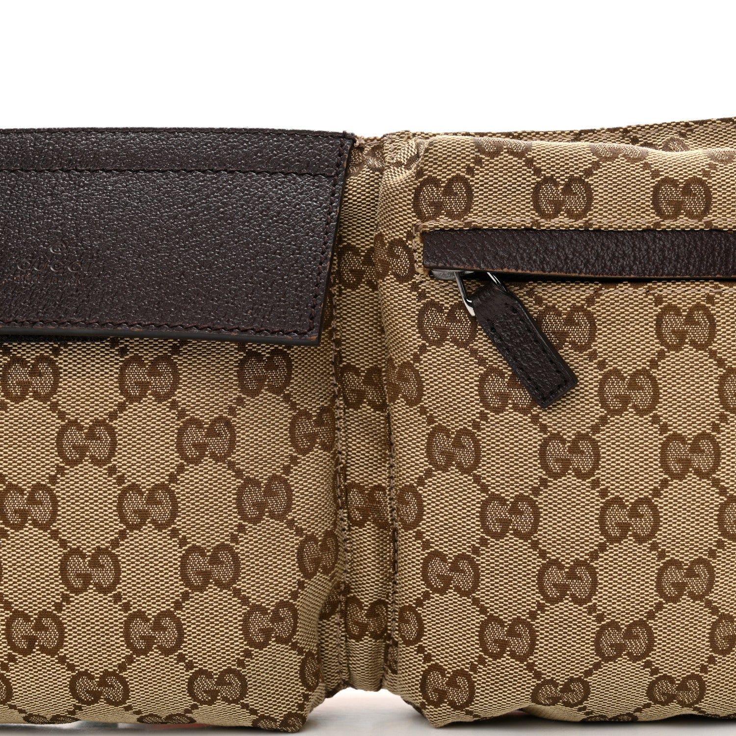 Gucci GG Monogram Double Pocket Belt Bag Dark Brown 9 of 13