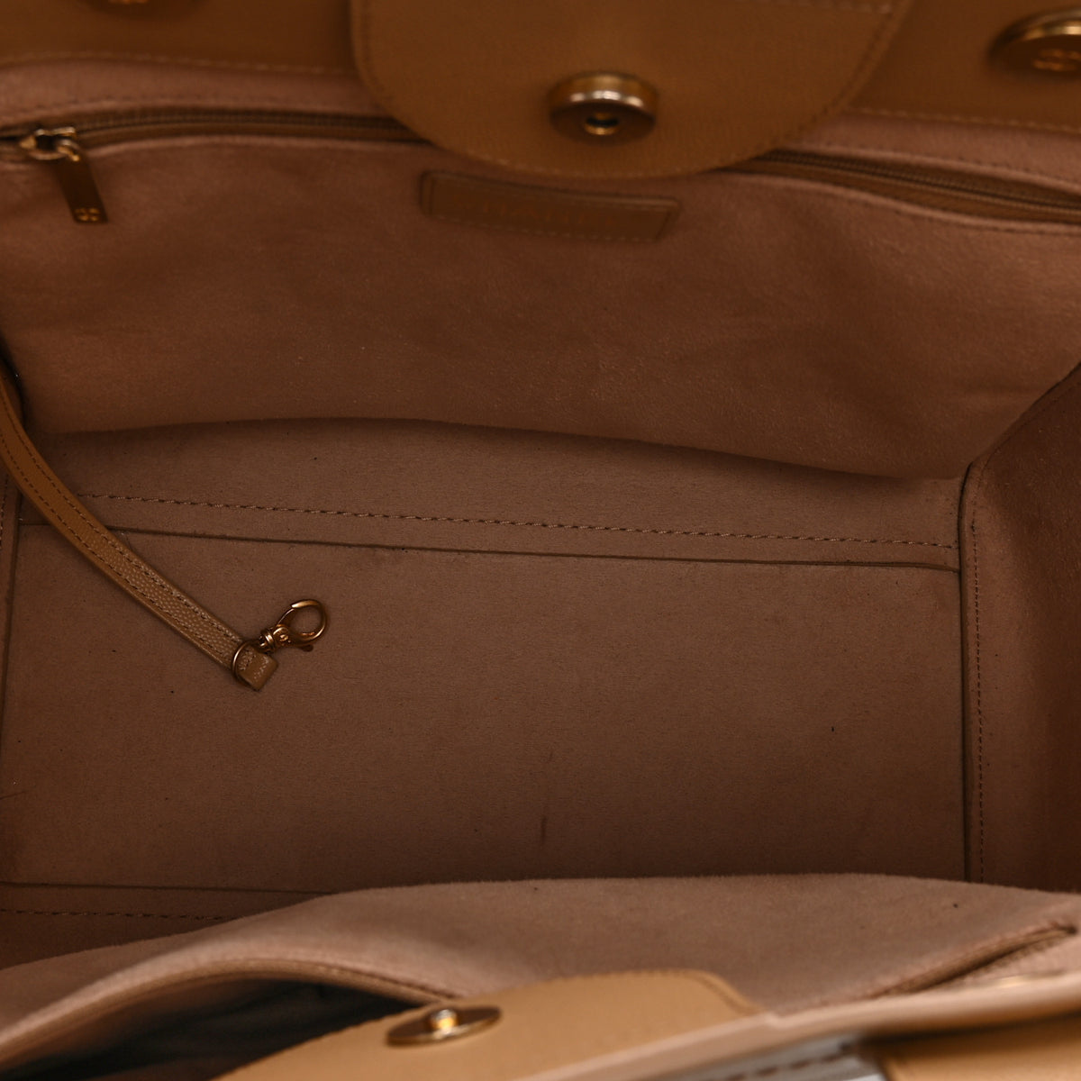 Caviar Small Studded Deauville Tote Beige