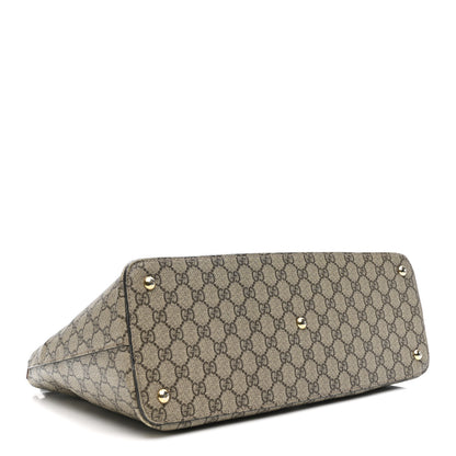 Gucci GG Supreme Monogram Small Zip Top Tote Beige Tuscany 4 of 15