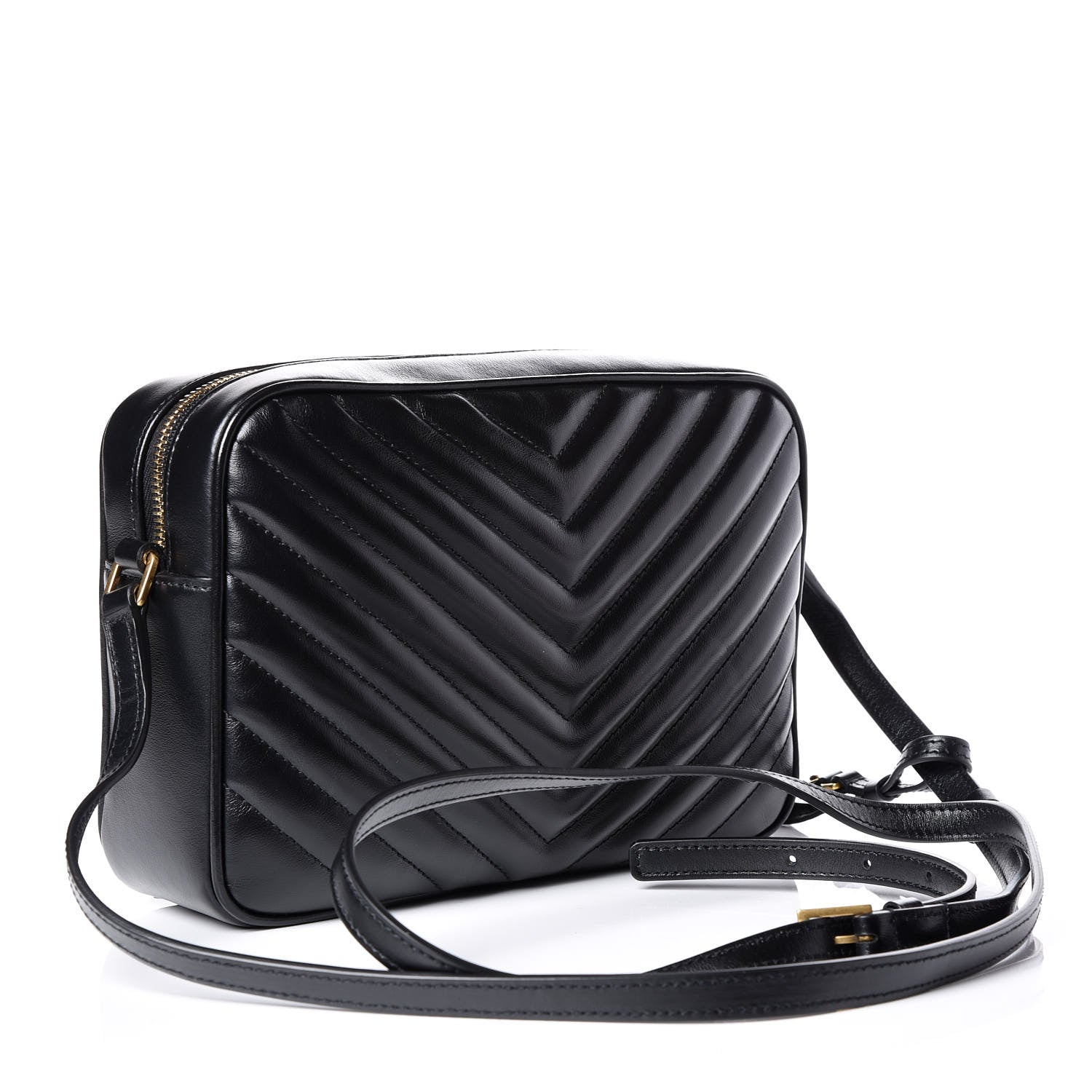Saint Laurent Calfskin Matelasse Monogram Lou Camera Bag Black 2 of 12