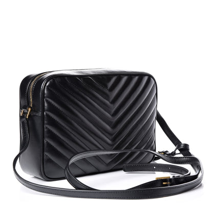 Saint Laurent Calfskin Matelasse Monogram Lou Camera Bag Black 2 of 12