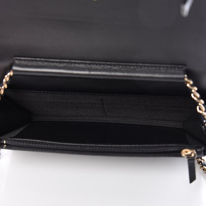 Chanel Velvet Pearl Diamond Embellished Wallet On Chain WOC Black 7 of 19