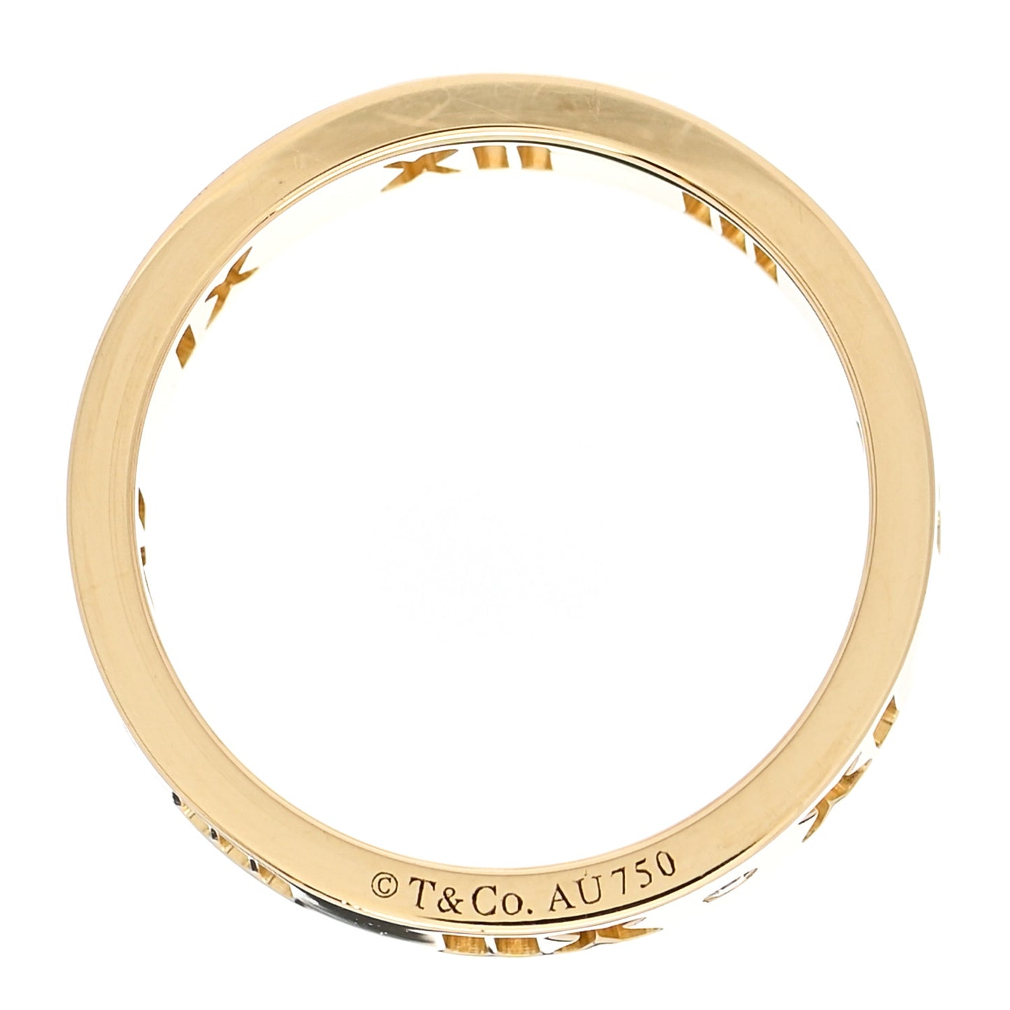 18K Yellow Gold Diamond Wide Atlas Pierced Ring 47 4.25