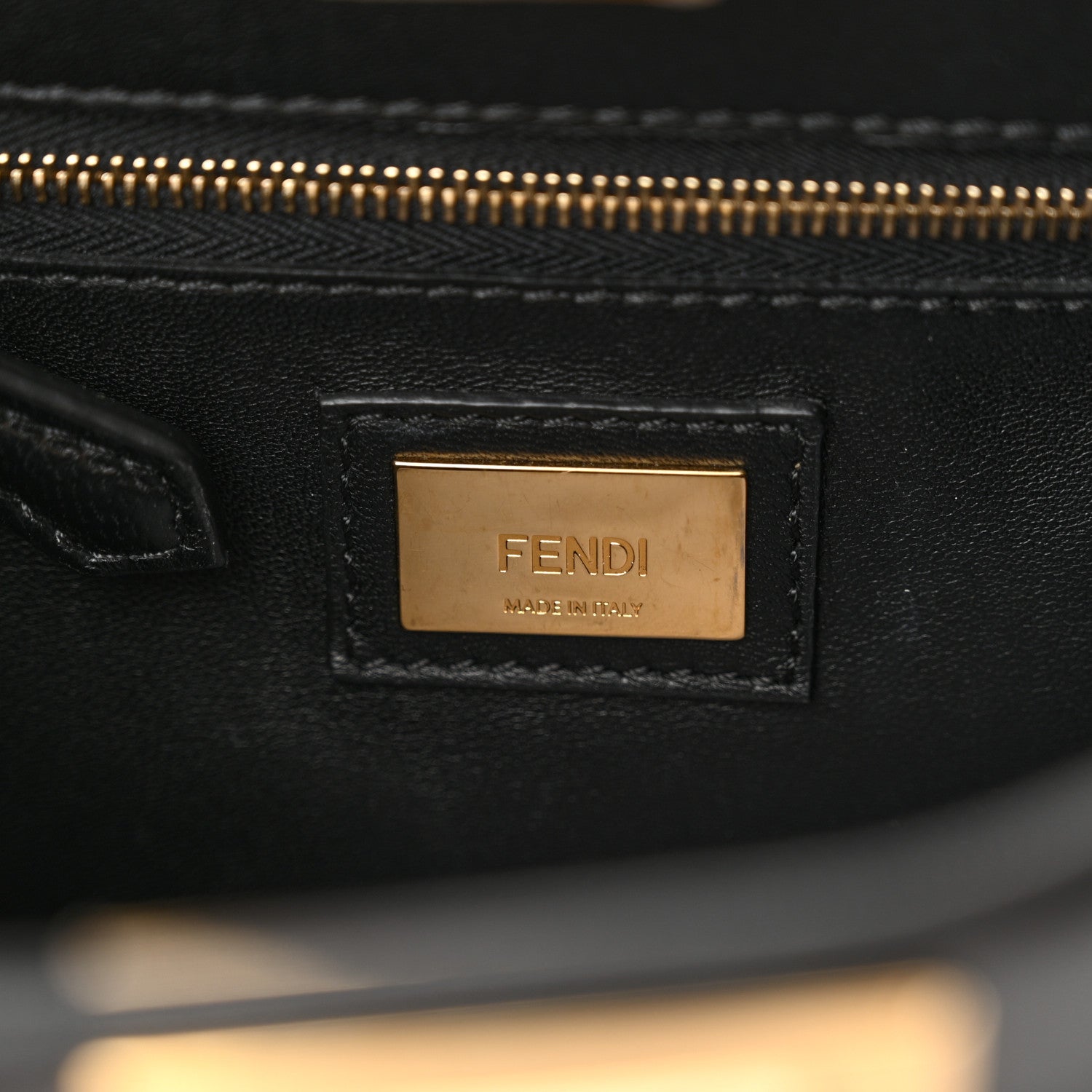 Fendi Nappa Mini Peekaboo Iconic Satchel Black 7 of 10
