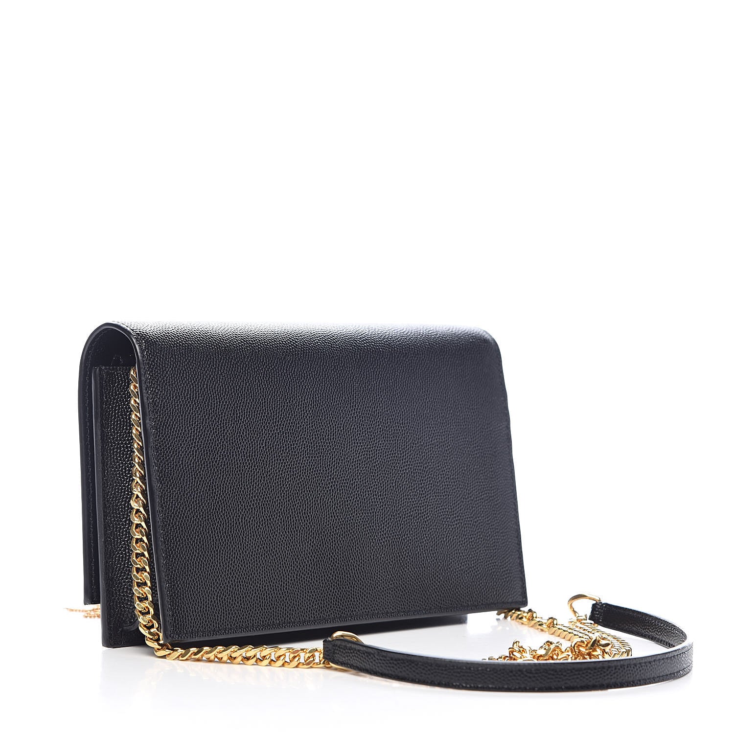 Saint Laurent Grain De Poudre Classic Monogram Kate Tassel Chain Wallet Black 3 of 9