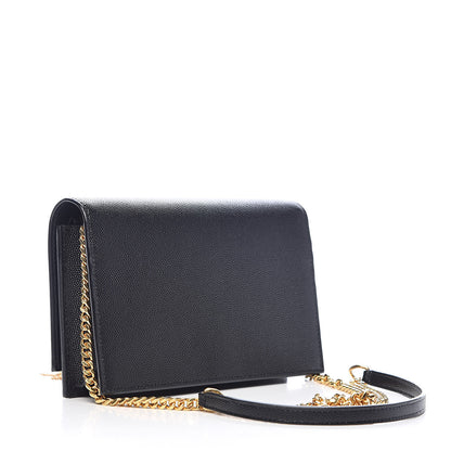 Saint Laurent Grain De Poudre Classic Monogram Kate Tassel Chain Wallet Black 3 of 9