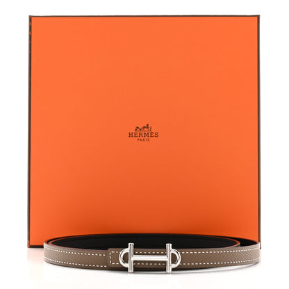 Hermes Swift Epsom 13mm Gamma Belt 85 34 Black Etoupe 6 of 6