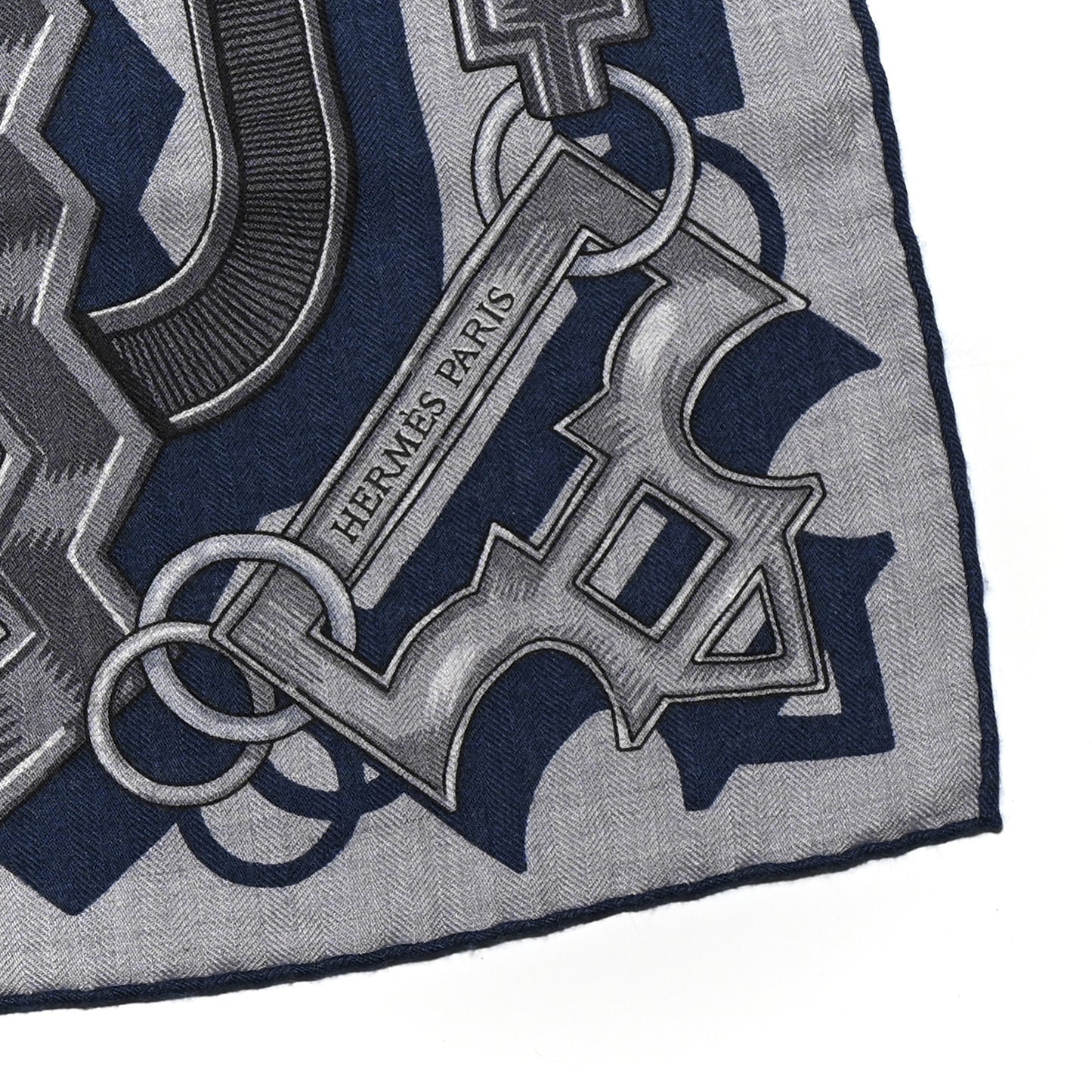 Cashmere Silk Brides Et Chaines Scarf 100 Gris Clair Gris Fonce Bleu Marine